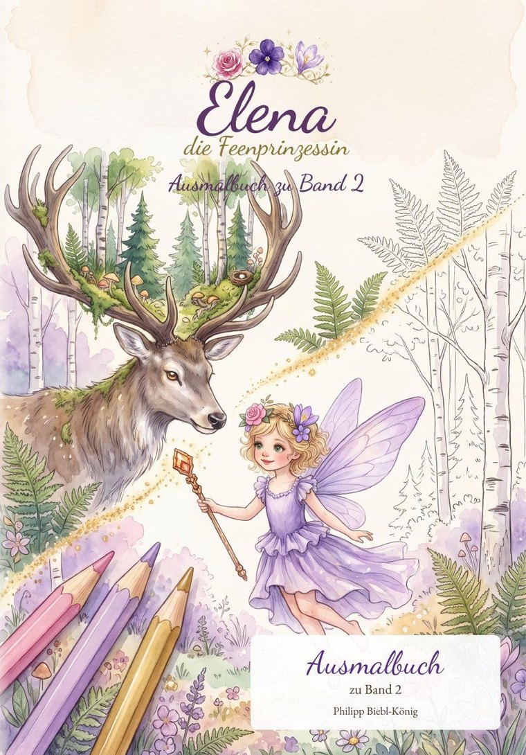 Cover: Elena die Feenprinzessin, Ausmalbuch zu Band 2